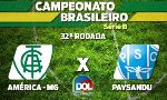 America MG 0 - 1 Paysandu (PA) (Hạng 2 Brazil 2013, vòng 32)